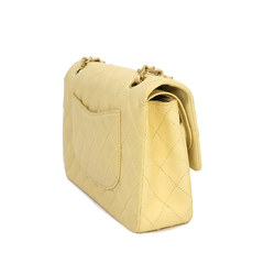 CHANEL Matelasse 25 Chain Shoulder Bag Leather Beige A01112 Gold Hardware