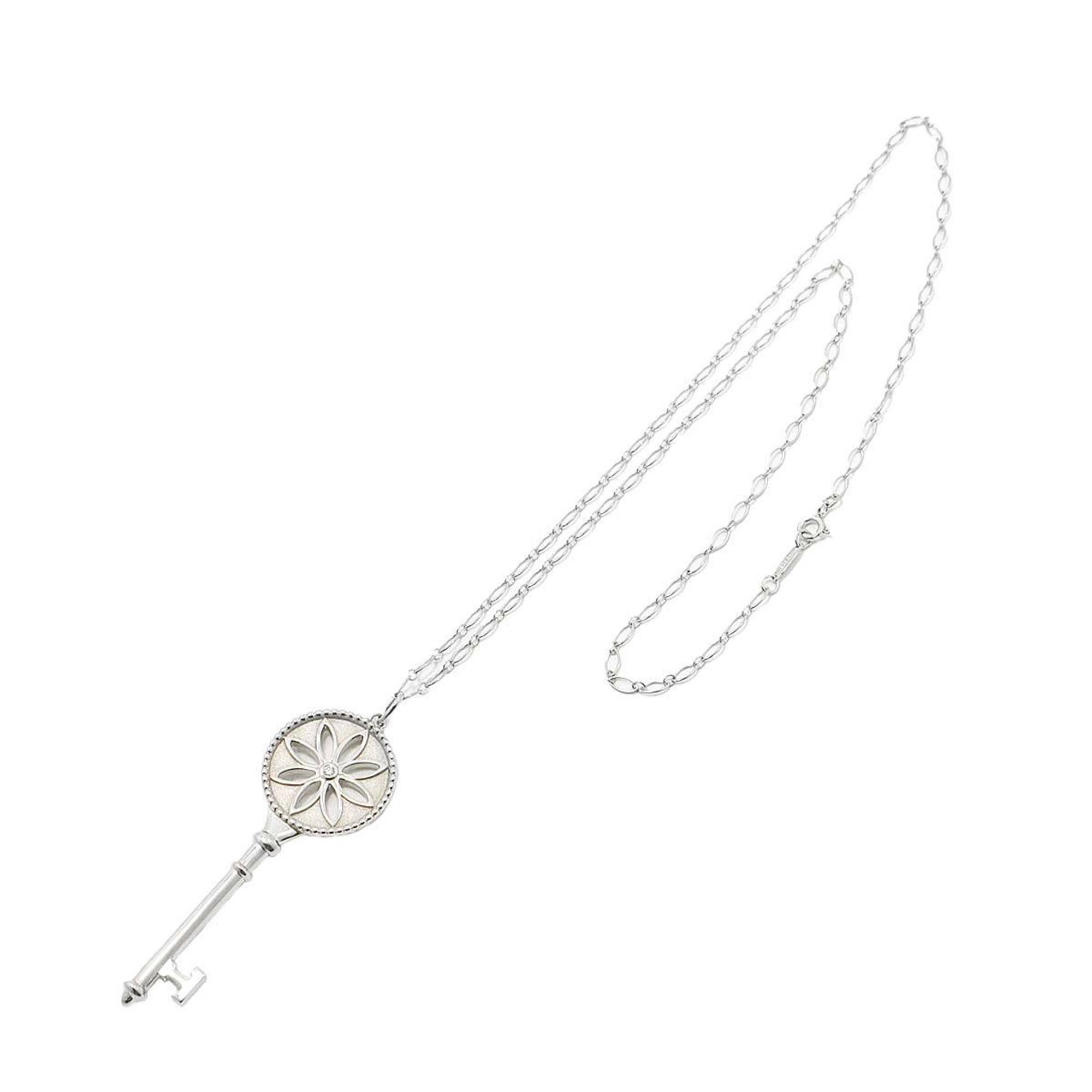 Tiffany & Co. Daisy Key Diamond Necklace 50cm Silver SV 925