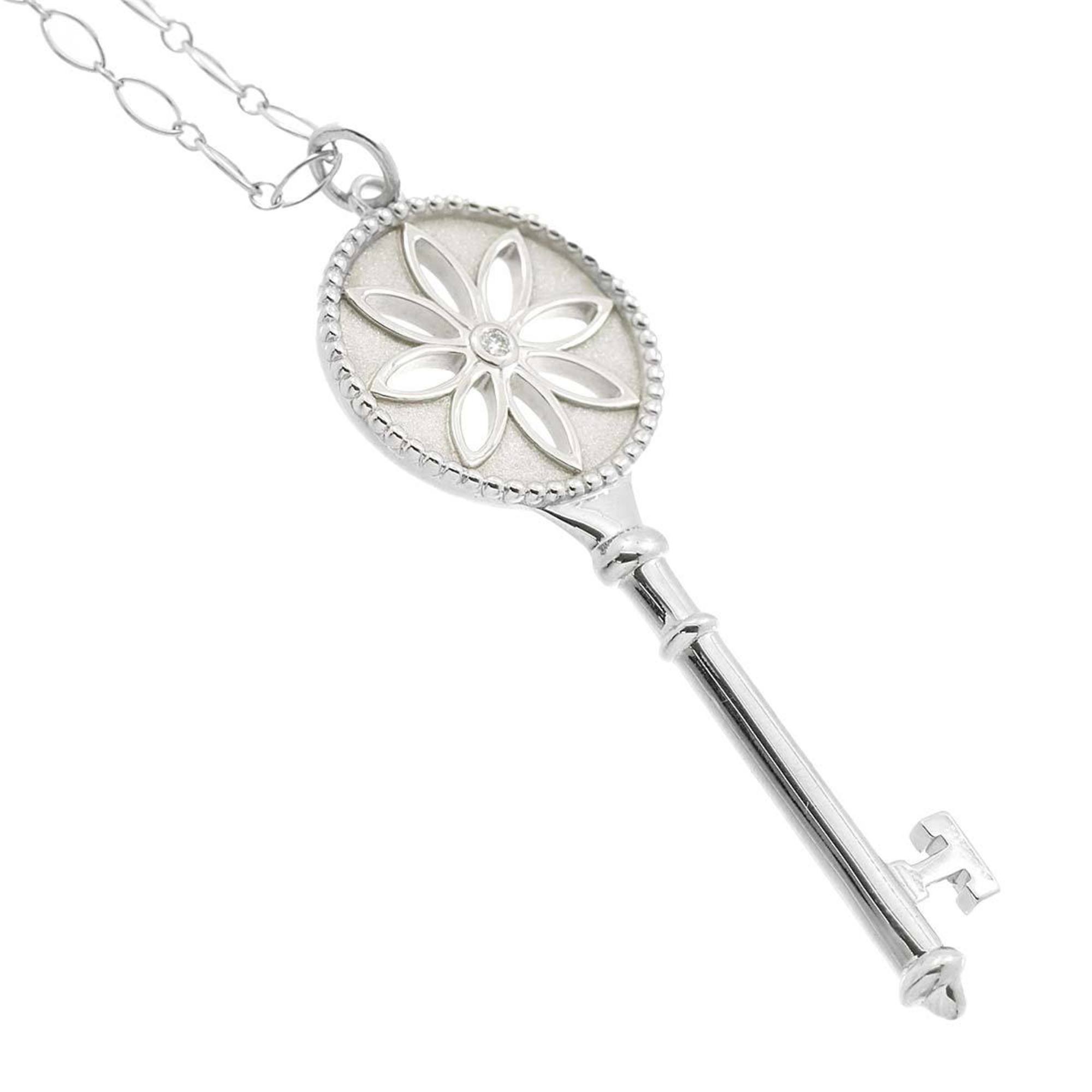 Tiffany & Co. Daisy Key Diamond Necklace 50cm Silver SV 925