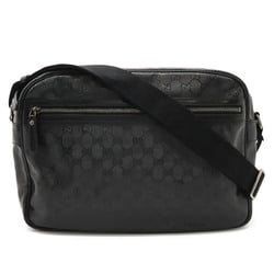 GUCCI GG Imprime Shoulder Bag PVC Leather Black 211107