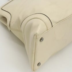 CHANEL Coco Mark Handbag Chain Leather Light Beige