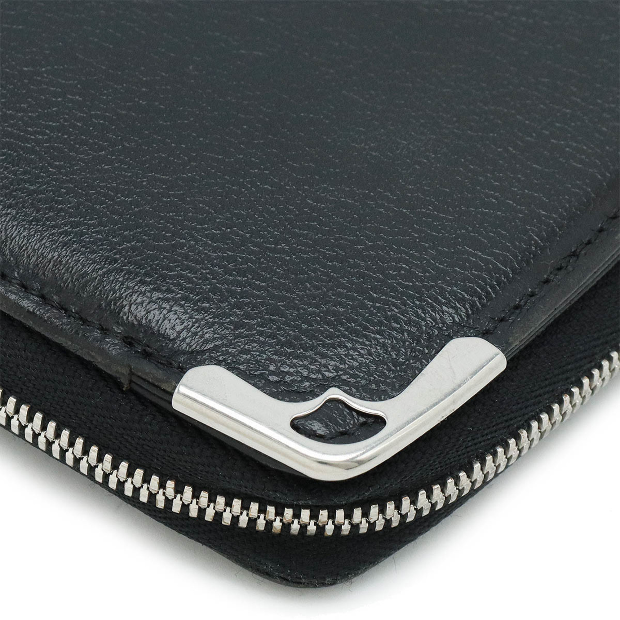 Cartier Marcello de Round Long Wallet Leather Black
