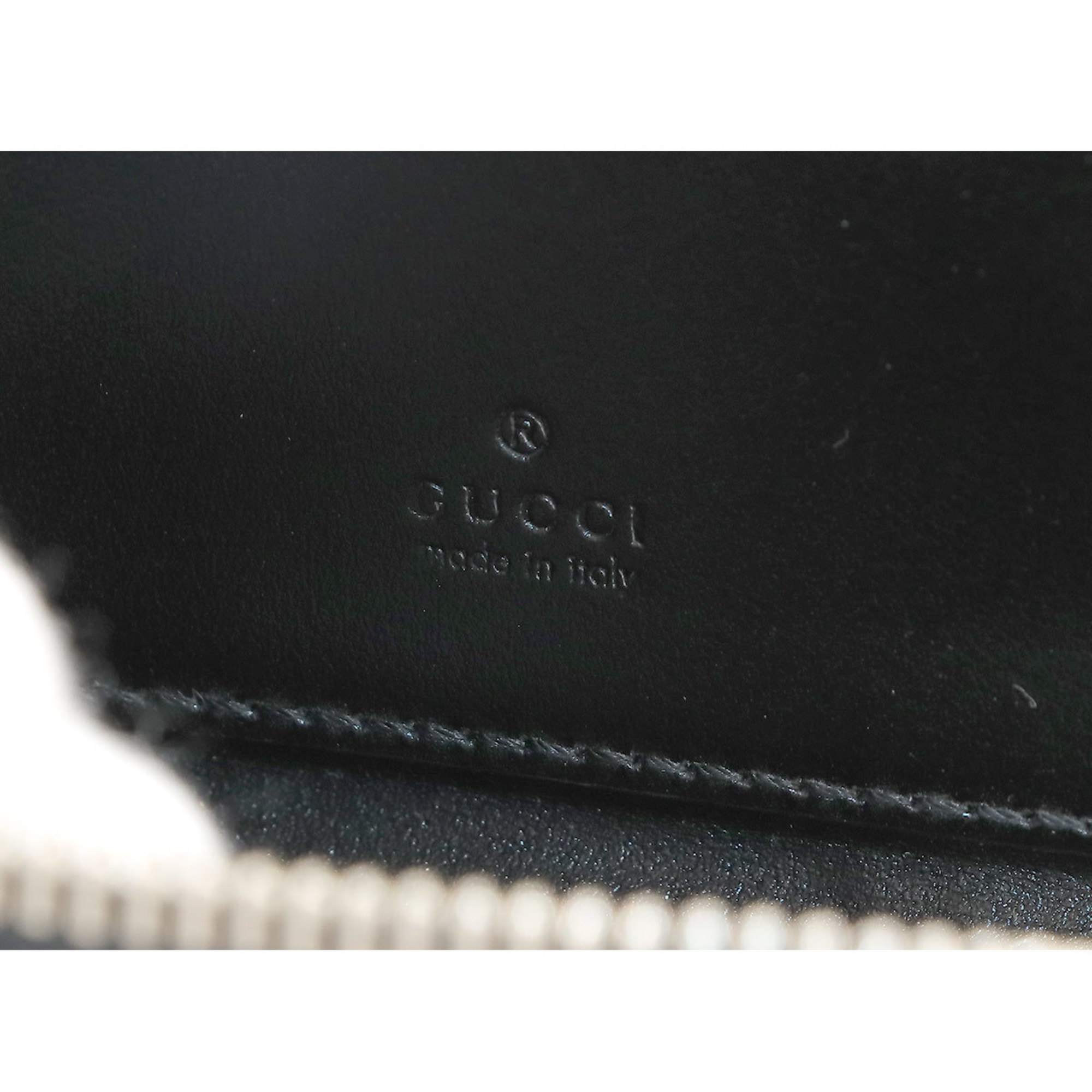 GUCCI GG embossed L-shaped wallet/coin case, coin purse, leather, black, 657571, silver hardware, Coin Case