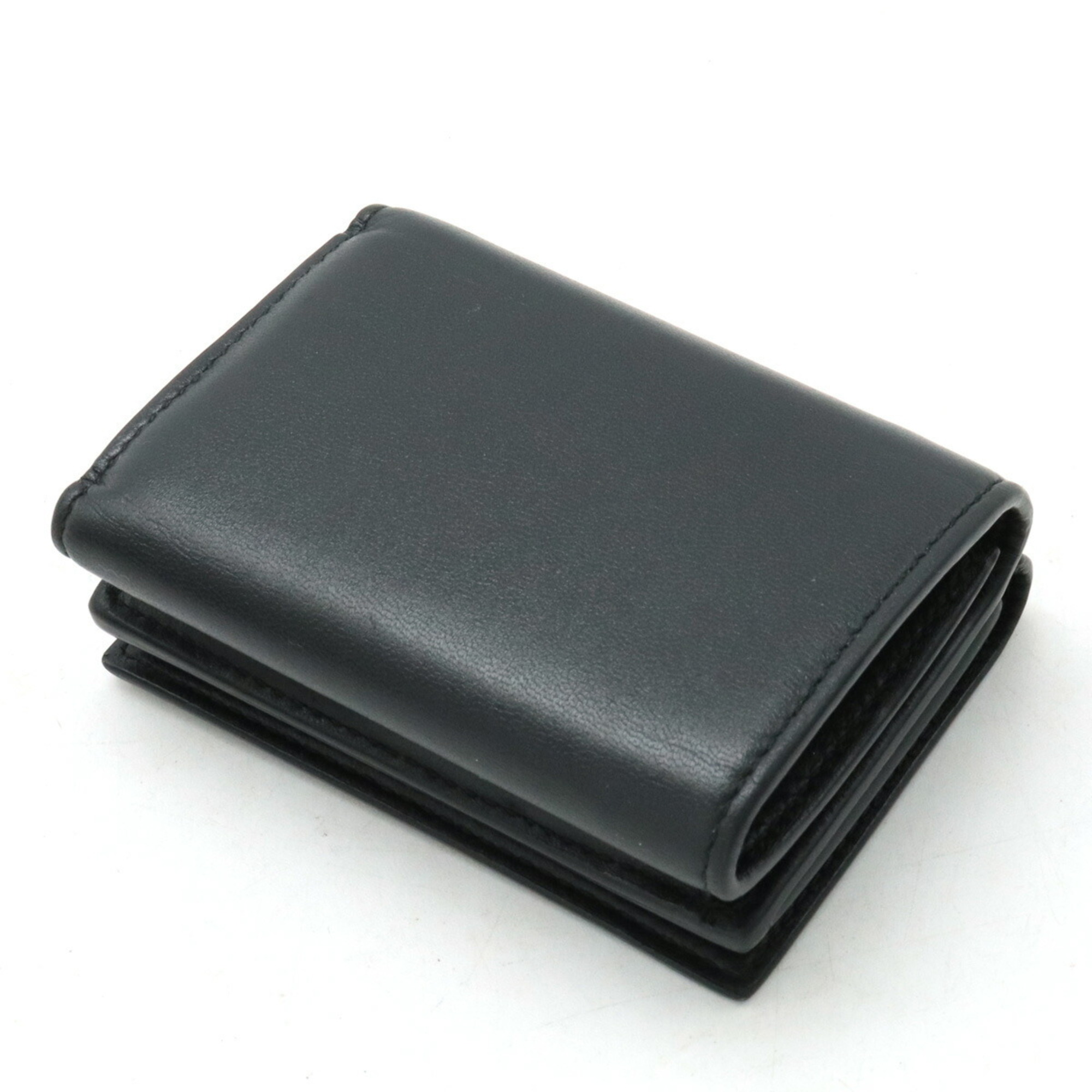 BALENCIAGA EVERYDAY Tri-fold Wallet Leather NERO Black 551921