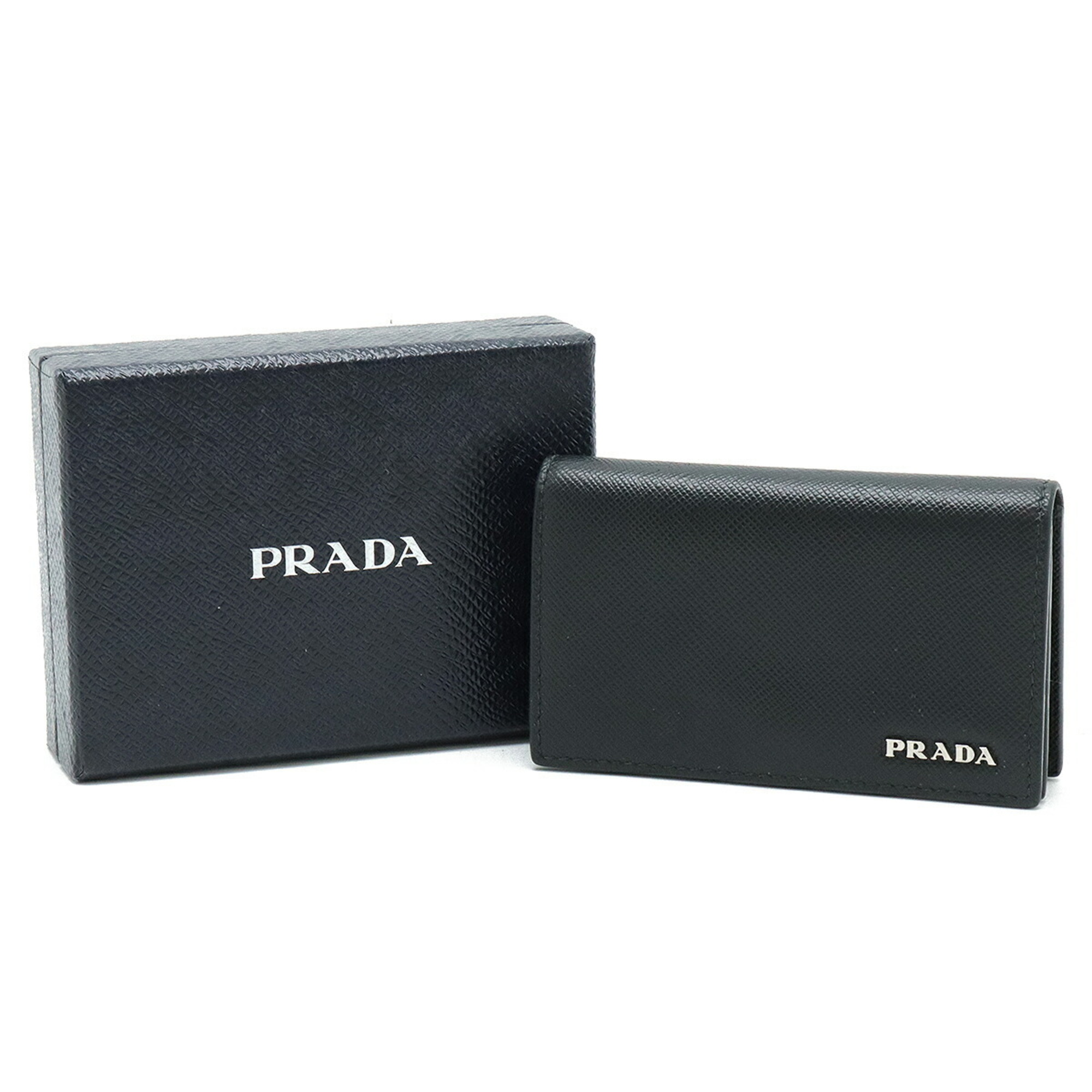 PRADA SAFFIANO Card Case, Business Holder, Pass Embossed Leather, NERO, Black, 2M1122
