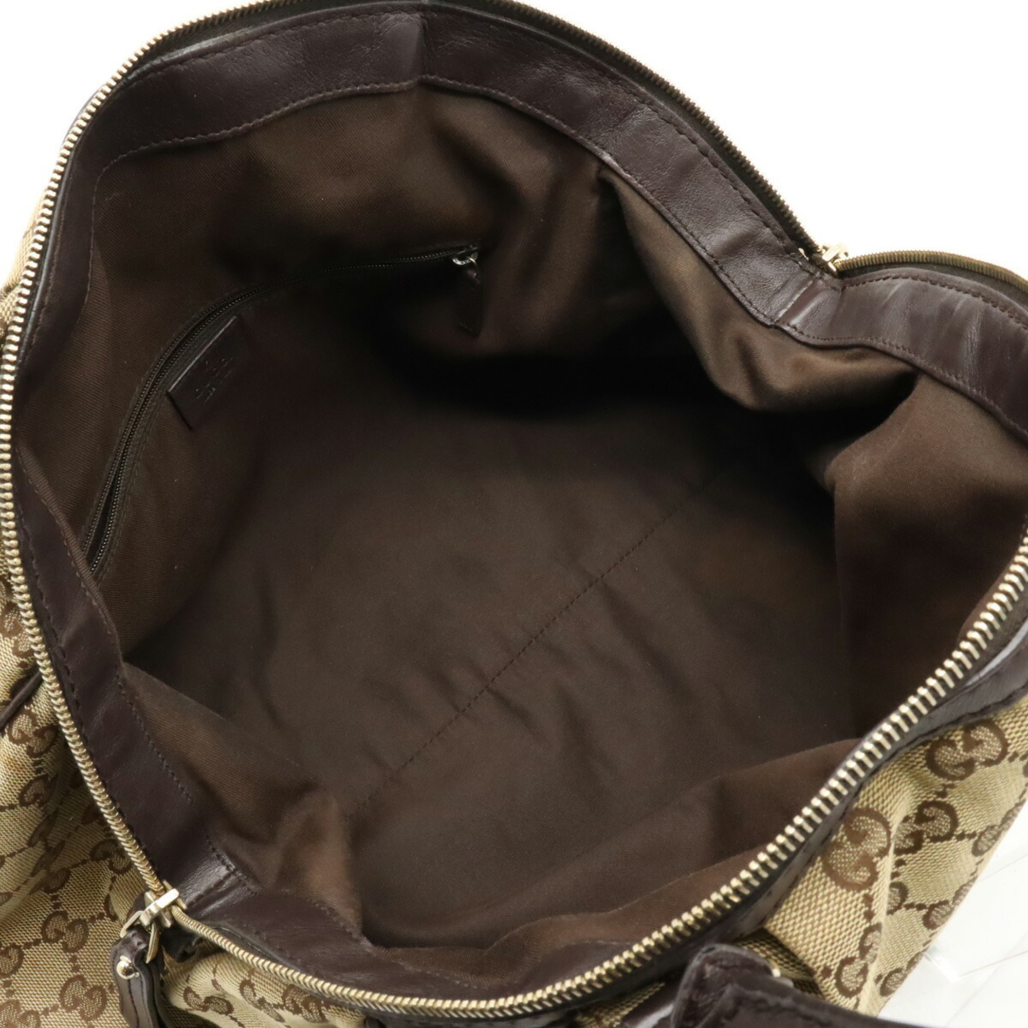 GUCCI Sukey GG canvas tote bag shoulder leather khaki beige brown dark 223974
