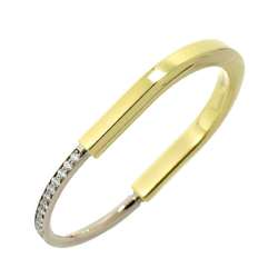 Tiffany & Co. Rock Diamond 1.08ct Bangle 15.5cm K18 YG WG Yellow White Gold 750 Bracelet