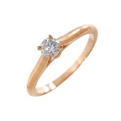 Cartier Solitaire Diamond 0.23ct D VVS2 3EX #49 Ring K18 PG Pink Gold 750