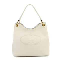 PRADA Bag Leather White 1BC051 Gold Hardware Shoulder