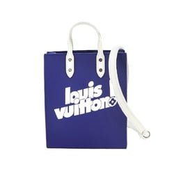 LOUIS VUITTON Everyday LV Sac Plat XS 2way Hand Shoulder Bag Leather Blue M80841