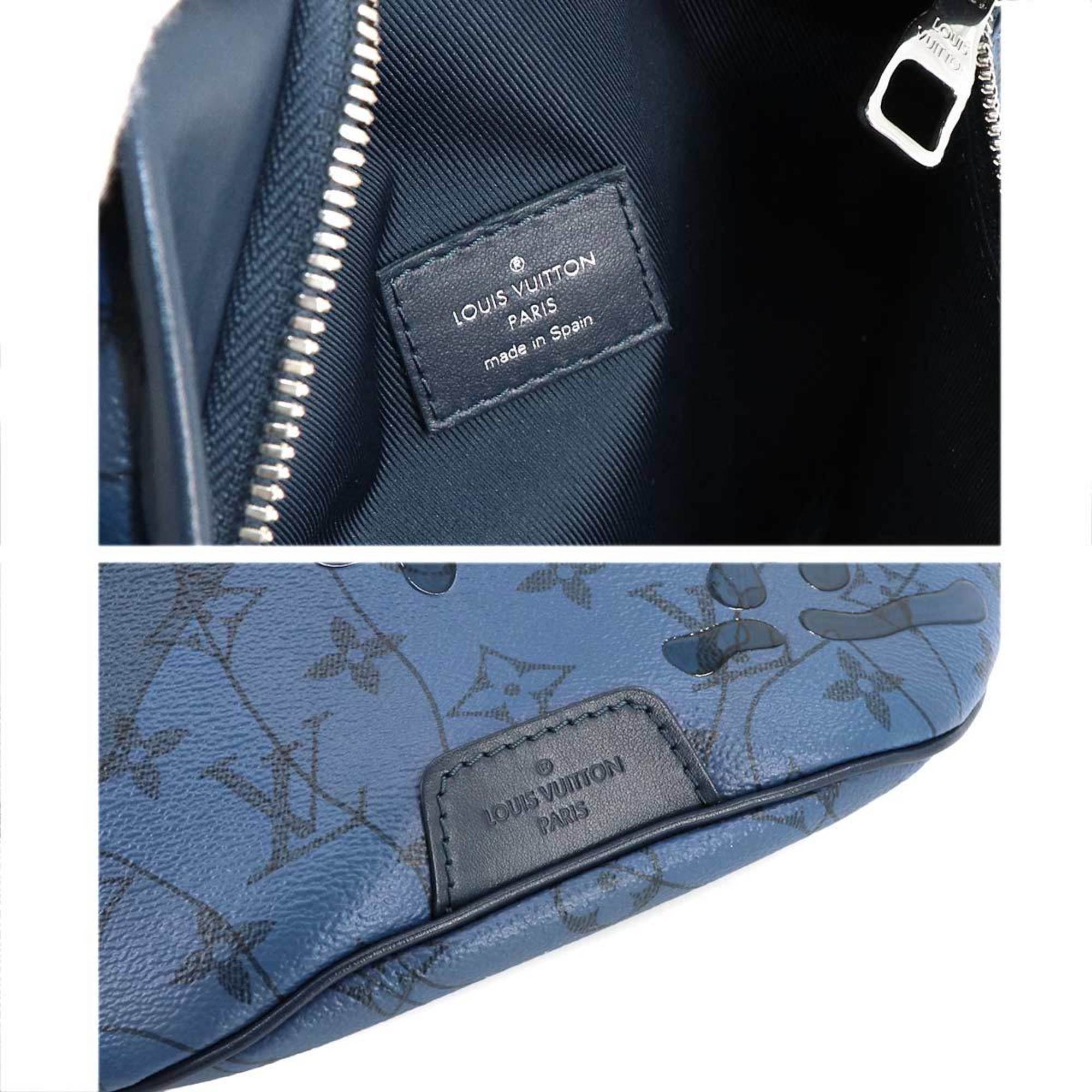 Louis Vuitton LOUIS VUITTON Monogram Aqua Garden Discovery Bum Bag PM Body Abyss Blue Silver Hardware M22576 RFID BumBag