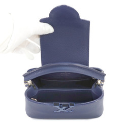 LOUIS VUITTON Capucines MINI 2way Hand Shoulder Bag Taurillon Leather Atlantic Dark Blue M56770 RFID