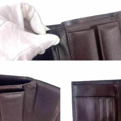 FENDI Zucca pattern bi-fold wallet canvas leather brown 31099 silver hardware Compact Wallet