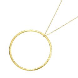 Tiffany & Co. Hammered Circle Necklace 45cm K18 YG Yellow Gold 750 Open Heart