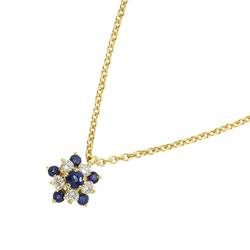 Tiffany & Co. Sapphire and Diamond Necklace 40cm K18 YG Yellow Gold 750