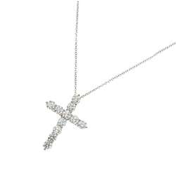 Tiffany & Co. Large Cross Diamond Necklace 41cm Pt Platinum