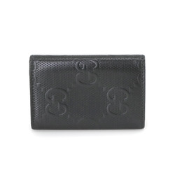 GUCCI GG embossed 6-ring key case leather black 625565 silver hardware Key Case