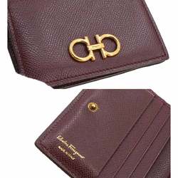 Salvatore Ferragamo Gancini Compact Wallet, Bi-fold Leather, Bordeaux