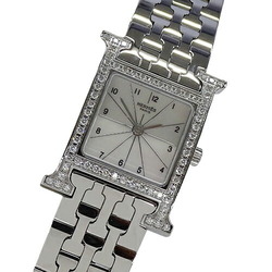 Hermes HERMES Ladies' Watch H Diamond Shell Quartz Stainless Steel SS HH1.230 Silver Polished