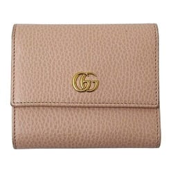 GUCCI Women's Tri-fold Wallet Petit Marmont Leather Pink 546584 Compact