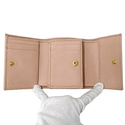 GUCCI Women's Tri-fold Wallet Petit Marmont Leather Pink 546584 Compact