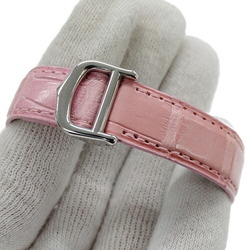 Cartier Ladies' Watch Must Tank SM 2000 Limited Edition Quartz Stainless Steel SS Leather W1016130 Silver Pink Polished