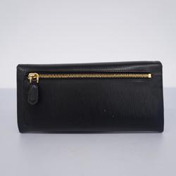 Prada long wallet leather black ladies