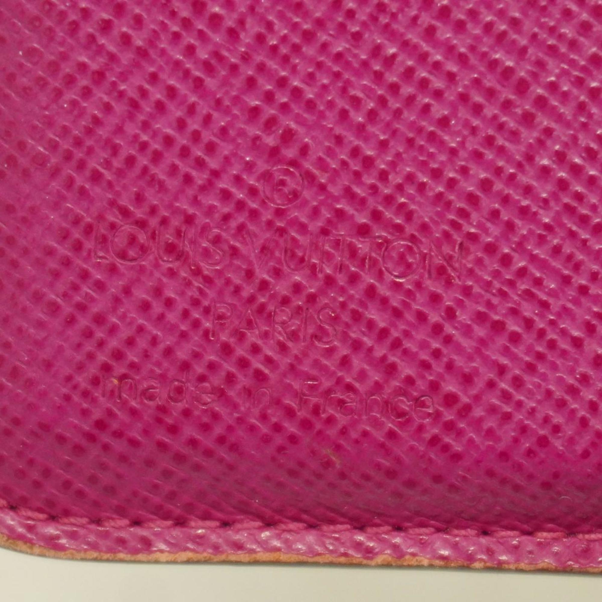 Louis Vuitton Wallet Monogram Perforated Compact Zip M95188 Brown Fuchsia Women's