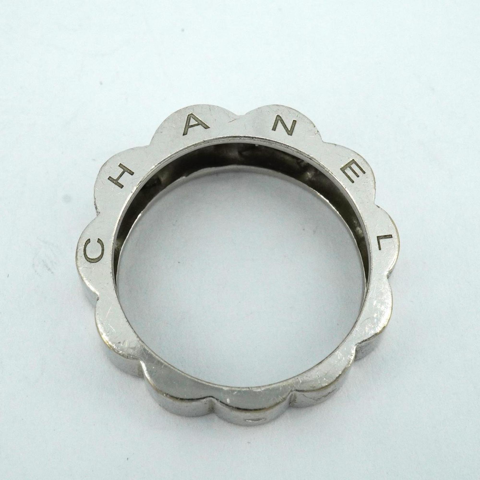 Chanel Ring Camellia Profield Diamond K18WG White Gold Women's