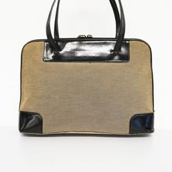 Gucci handbag 002 1122 canvas leather black beige champagne ladies