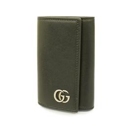 Gucci Key Case GG Marmont 435305 Leather Black Men's Women's