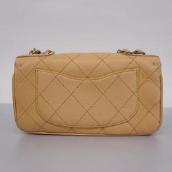 Chanel Shoulder Bag Matelasse 2.55 W Chain Lambskin Beige Women's