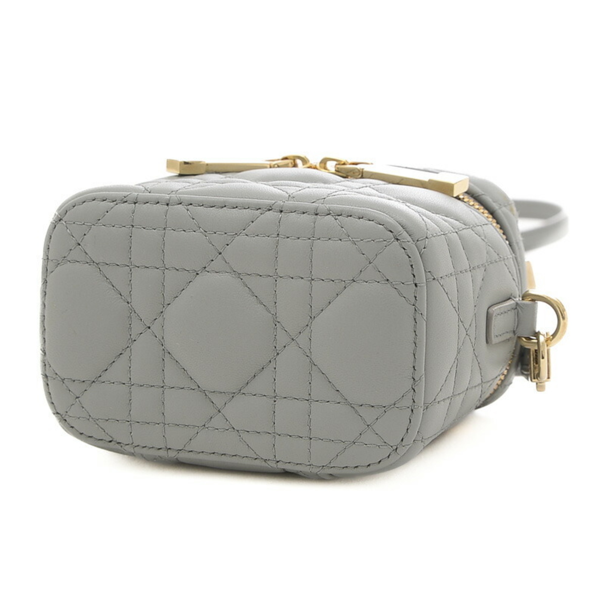 Christian Dior Dior Lady Cannage Micro Vanity Bag in Lambskin Greystone