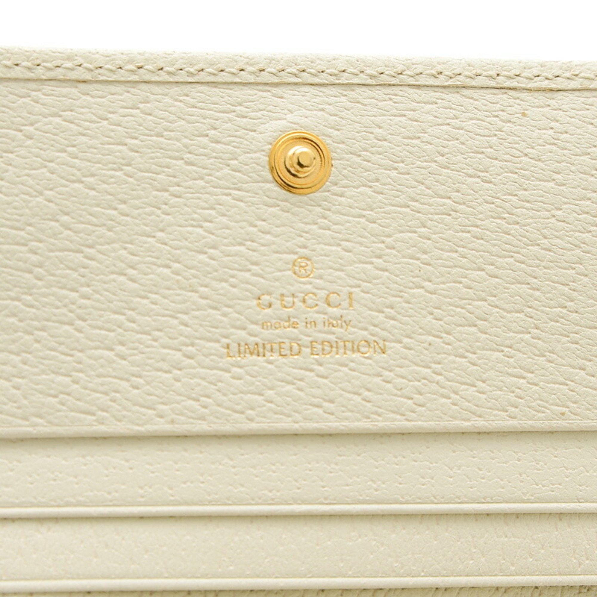 Gucci GG Marmont Flora Bi-fold Wallet Canvas Multicolor White 577347