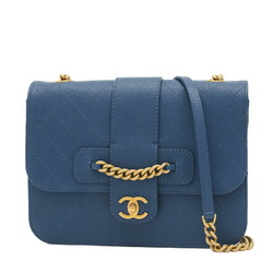 Chanel Matelasse Chain Shoulder Leather Blue