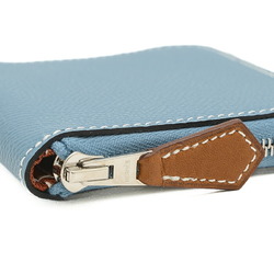 Hermes Azap Compact Wallet Epson New Blue Jean B Stamp