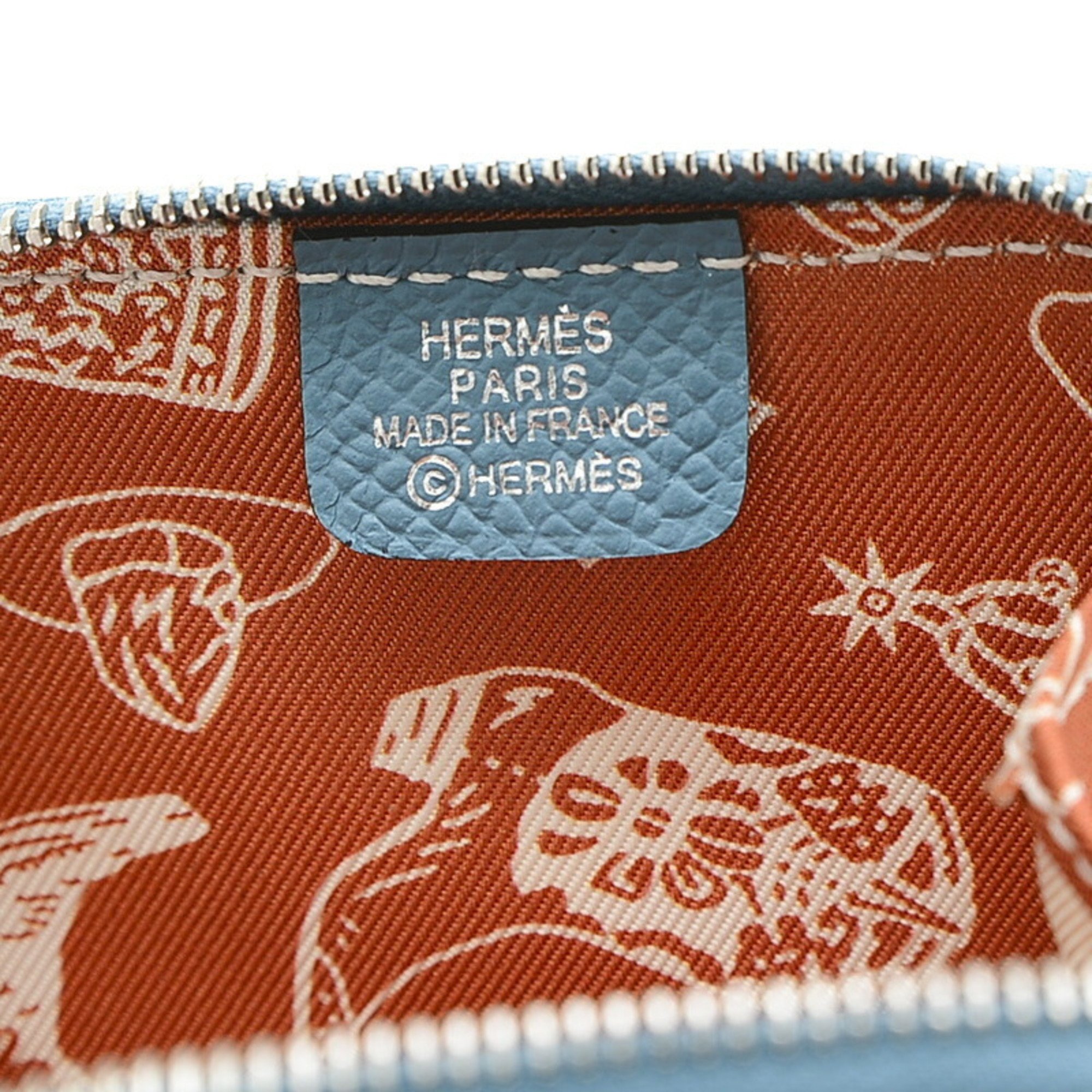Hermes Azap Compact Wallet Epson New Blue Jean B Stamp