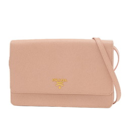Prada Saffiano Leather Shoulder Wallet Pink 1M1361