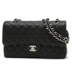 Chanel Matelasse 25 W Chain Shoulder Bag Caviar Black A01112