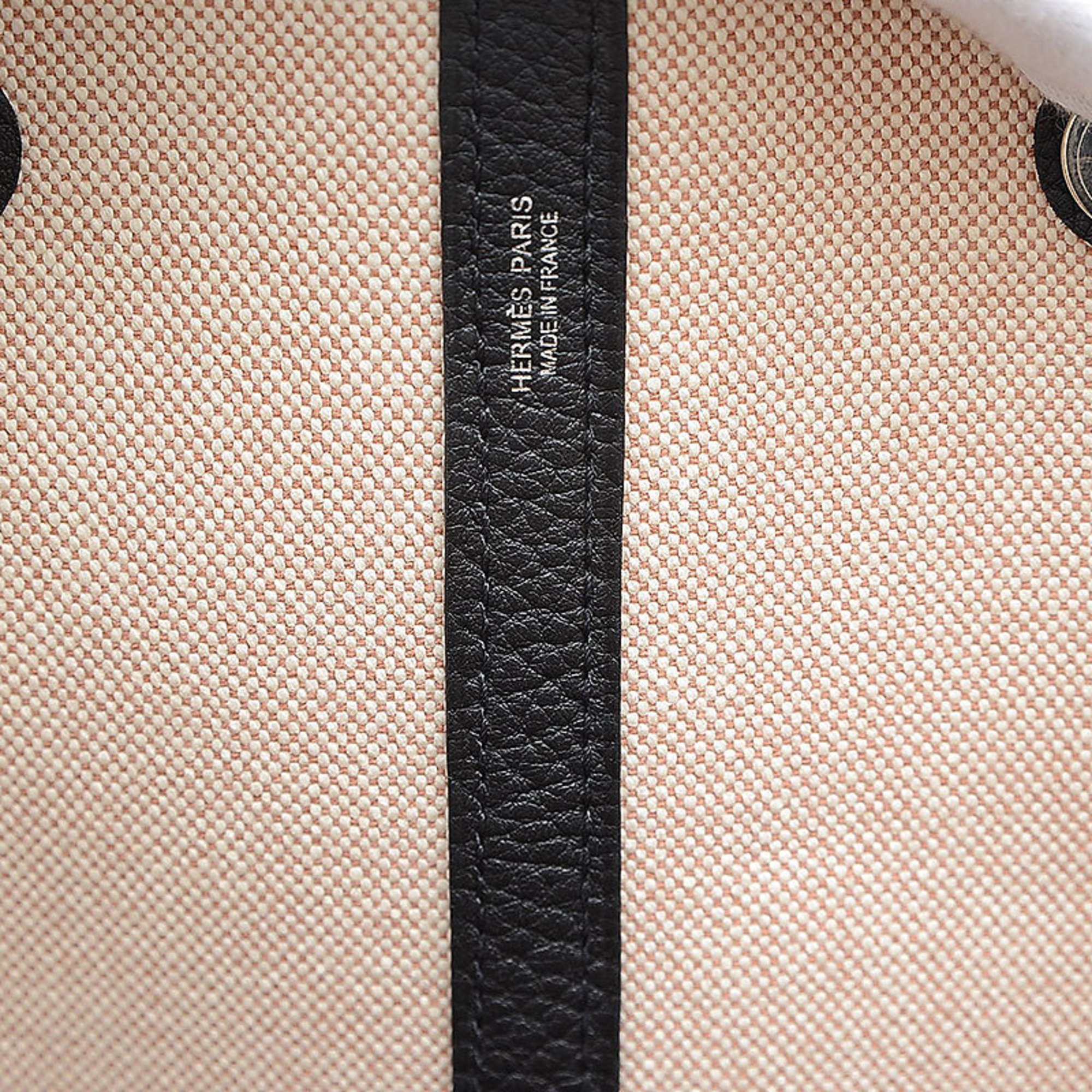 Hermes Garden GM 49 Voyage Handbag Toile Leather Multicolor Black