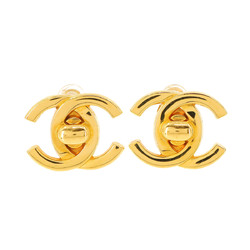 CHANEL Coco Mark Earrings Gold Turnlock 95A Earring