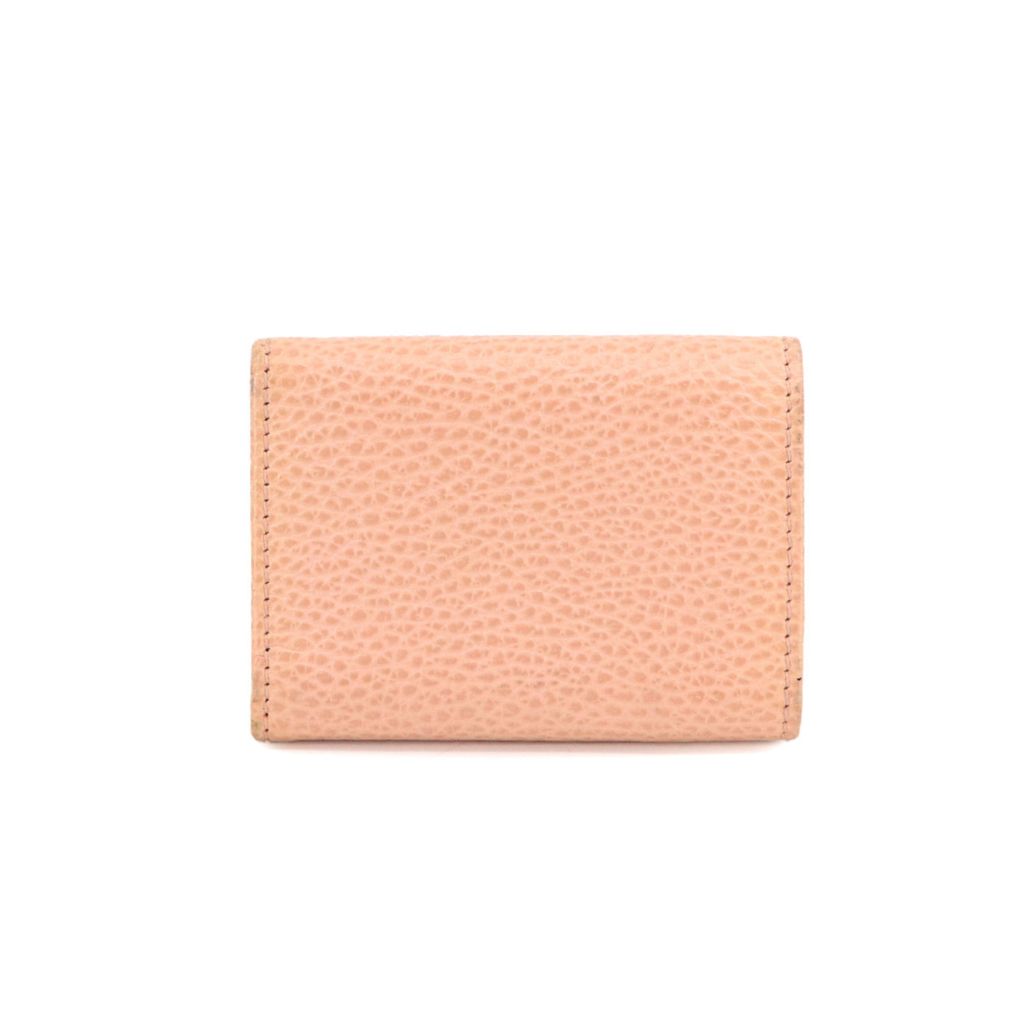 GUCCI GG Marmont Double G Wallet Tri-fold Leather Pink 735212 Compact