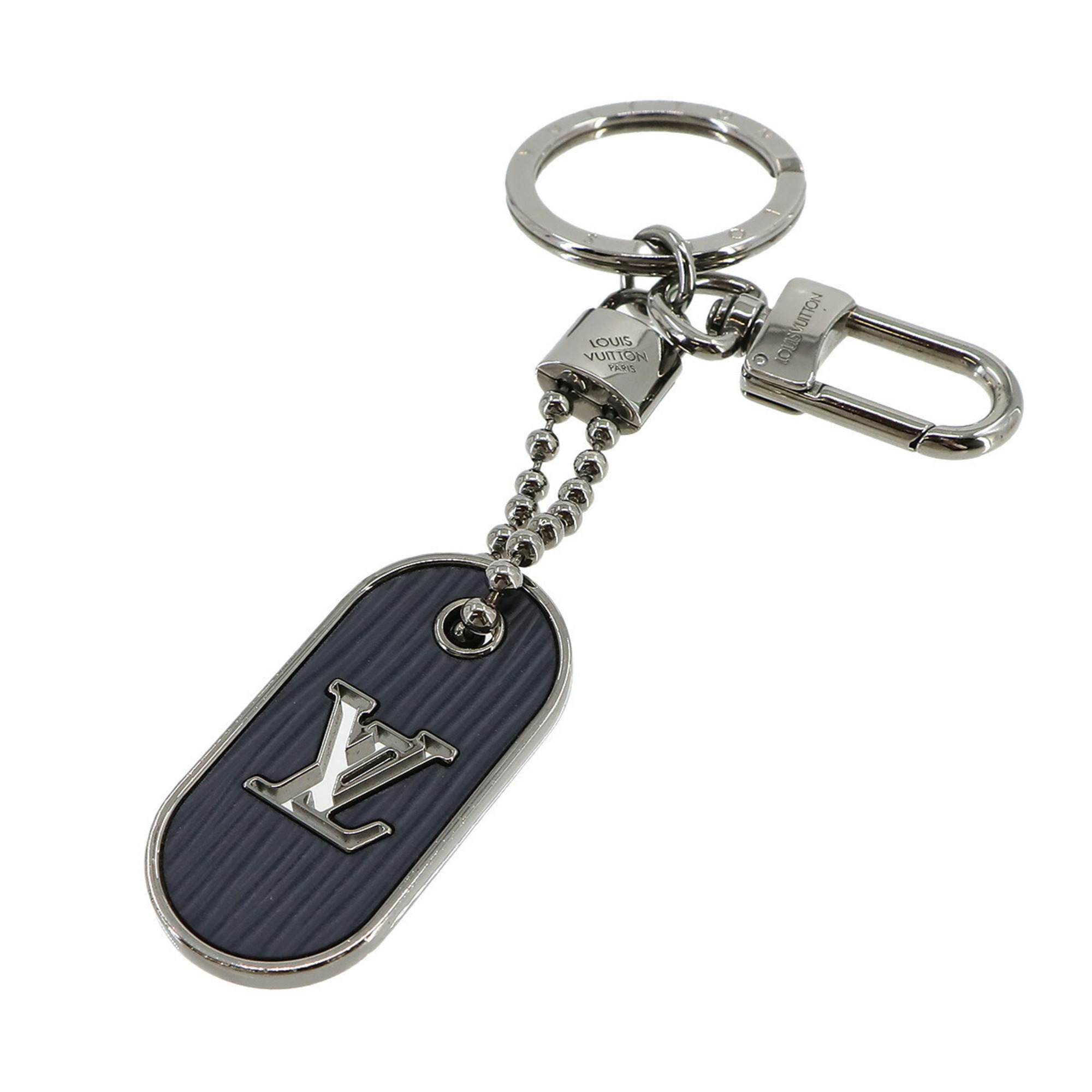 Louis Vuitton Epi Porte Cles LV Tab Bag Charm Keyring Navy Silver M62788
