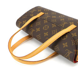 Louis Vuitton LOUIS VUITTON Monogram Sonatine Hand Bag Brown Gold Hardware M51902