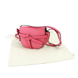 LOEWE Gate Bag Shoulder Leather Pink 321.12.U62 Gold Hardware Mini