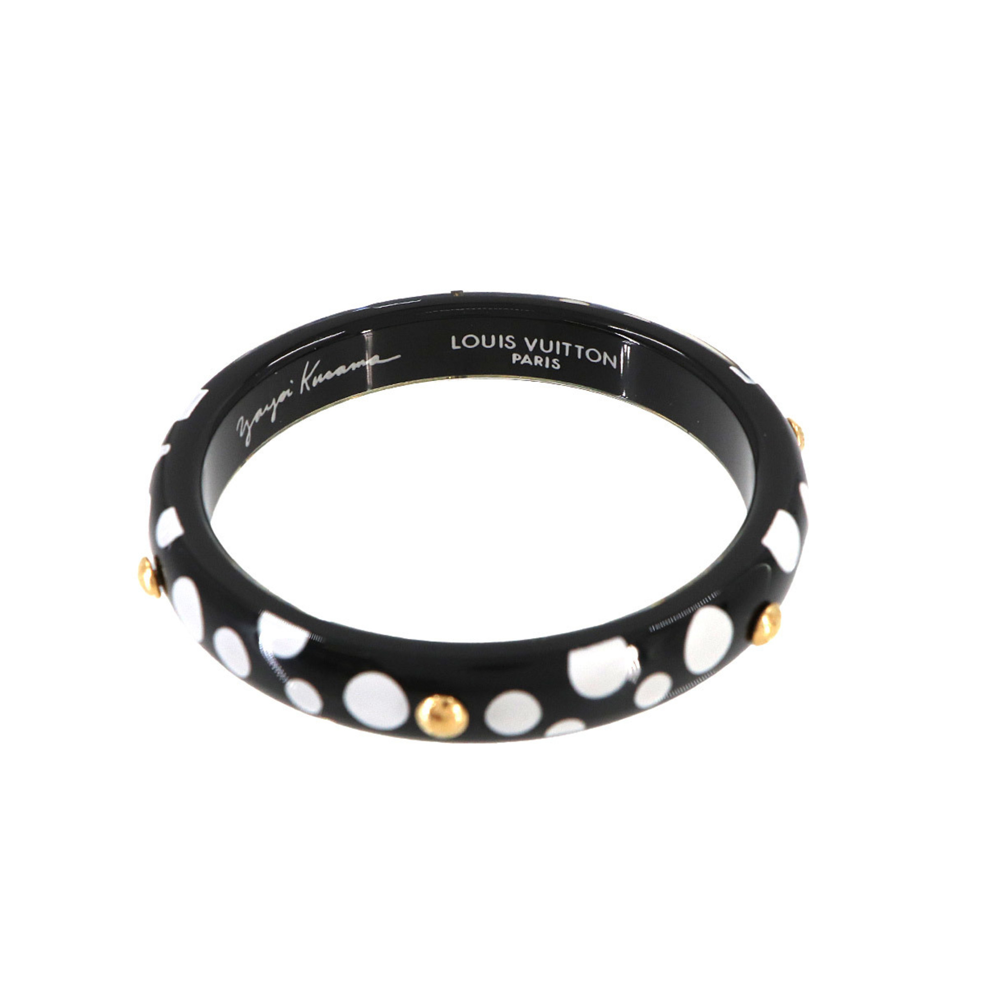 Louis Vuitton LOUIS VUITTON Bracelet Dot Infinity PM Bangle Black White Gold M66681 Yayoi Kusama