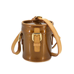 LOUIS VUITTON Vernis Astor Place Shoulder Bag Leather Bronze M91101 Gold Hardware