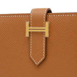 Hermes Bearn Compact Bi-fold Wallet Epson Gold B Stamp