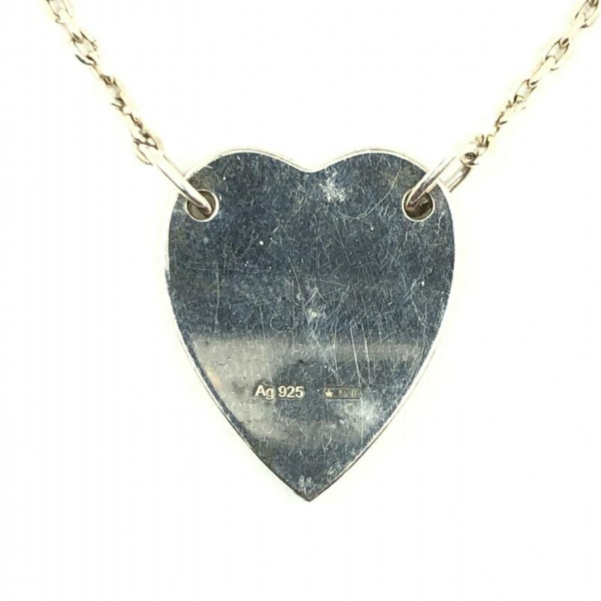 GUCCI Heart Plate Silver Necklace Gucci