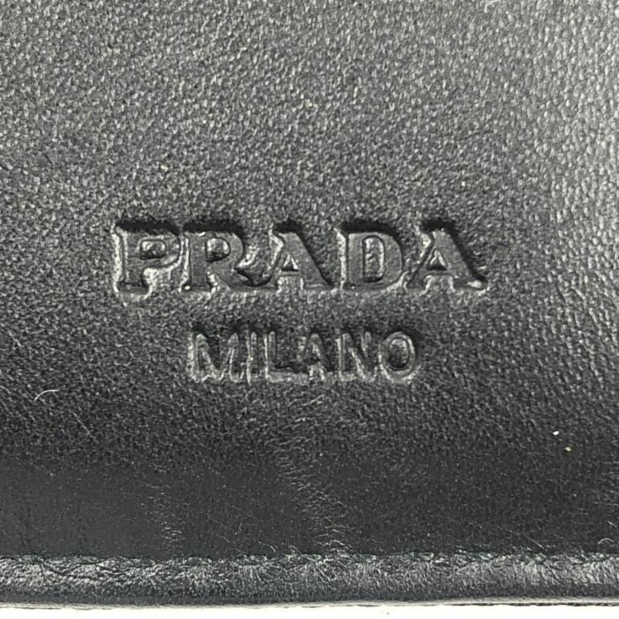 PRADA TESSUTO NAPPA NERO Bi-fold Wallet M690X Prada